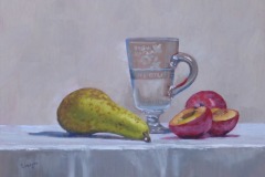 Pear Plums and Glass of Water